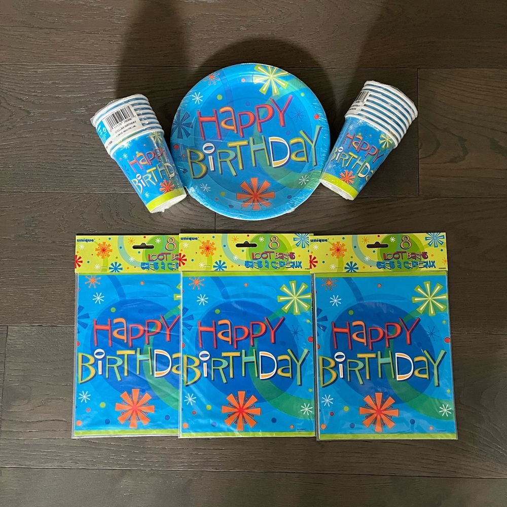 Birthday supplies all brand new
